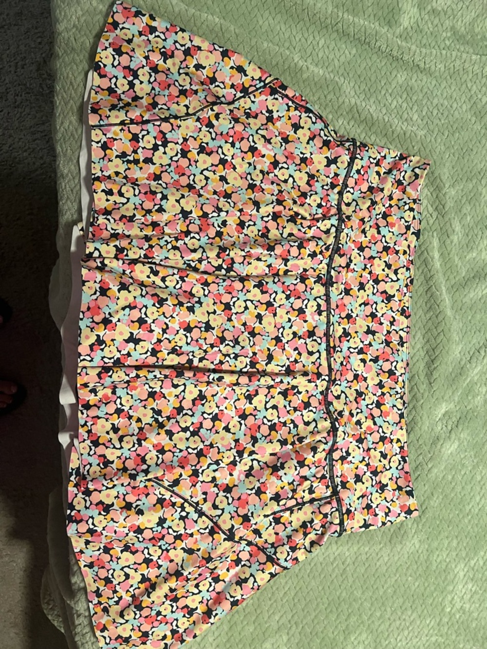 Athleta Floral Tennis Skort in Navy with Pastel Blooms